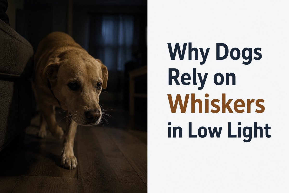 Dog using whiskers in low light