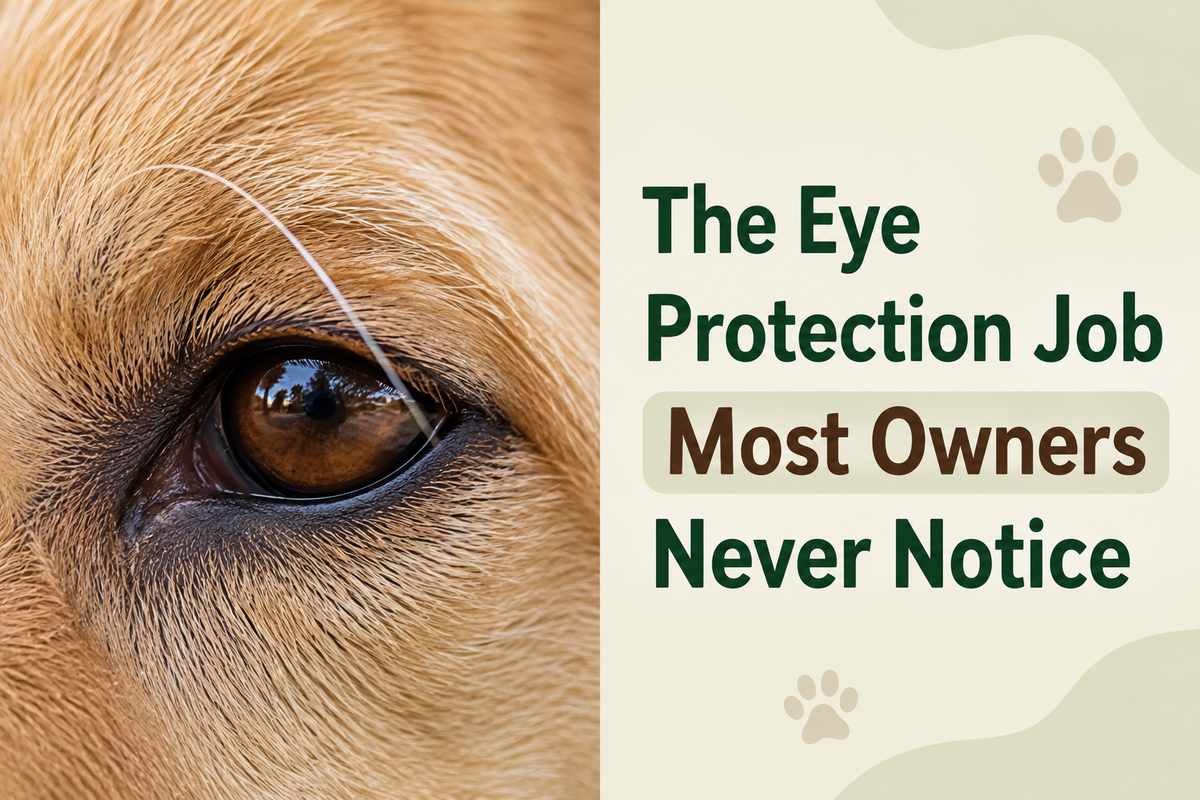 Dog whiskers protecting the eyes