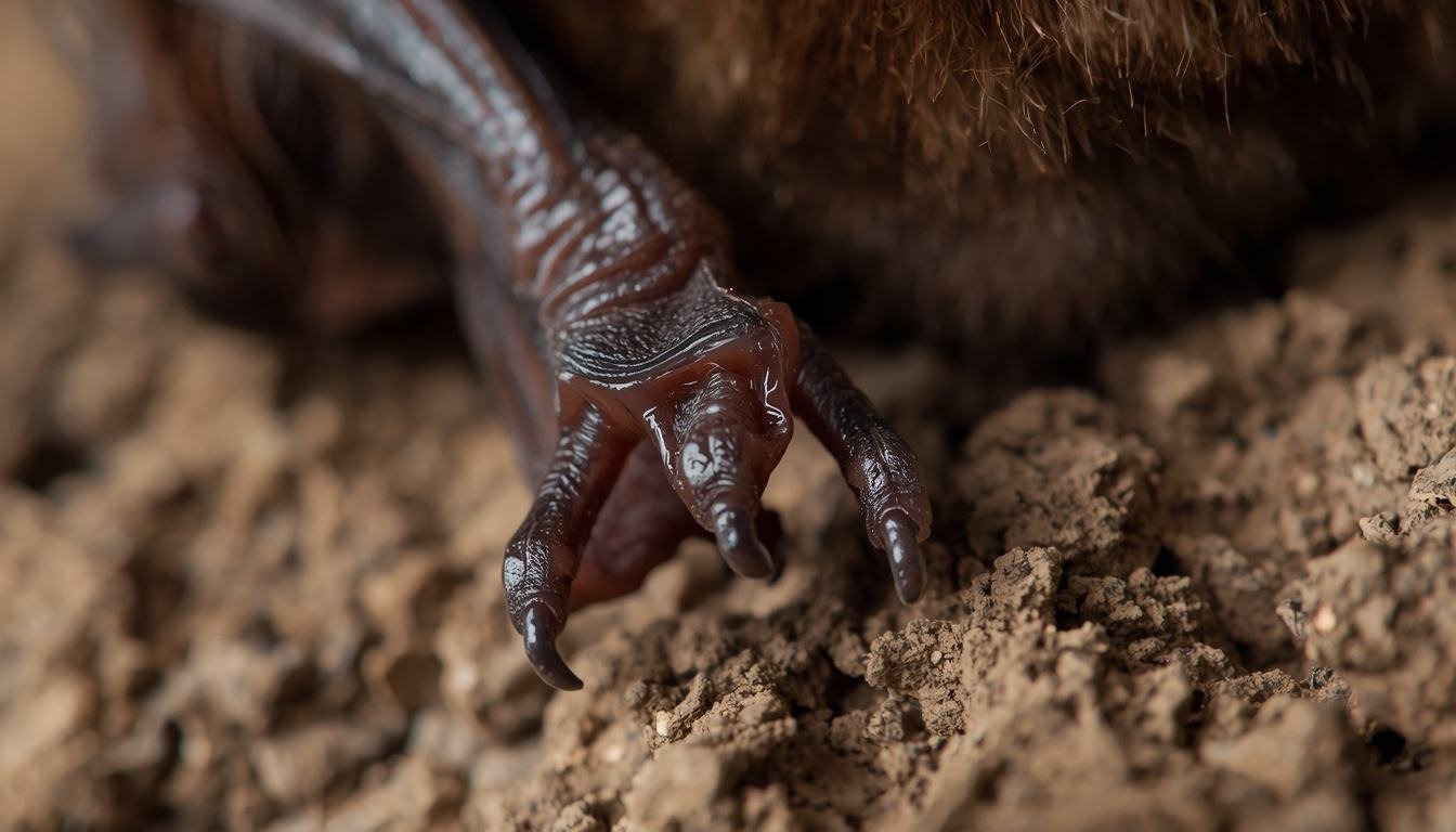 Alt Text: Bat dropping into flight after releasing its upside-down grip
