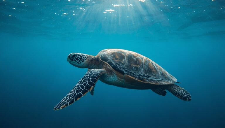 Sea turtle resting on a beach with a visible salty secretion near its eyes